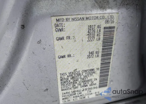 2016 Nissan Altima 2.5 Sv из США, поврежденный, VIN 1N4AL3AP4GC289696